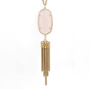KENDRA SCOTT Light Pink‎ & Gold Tone Tassel Necklace